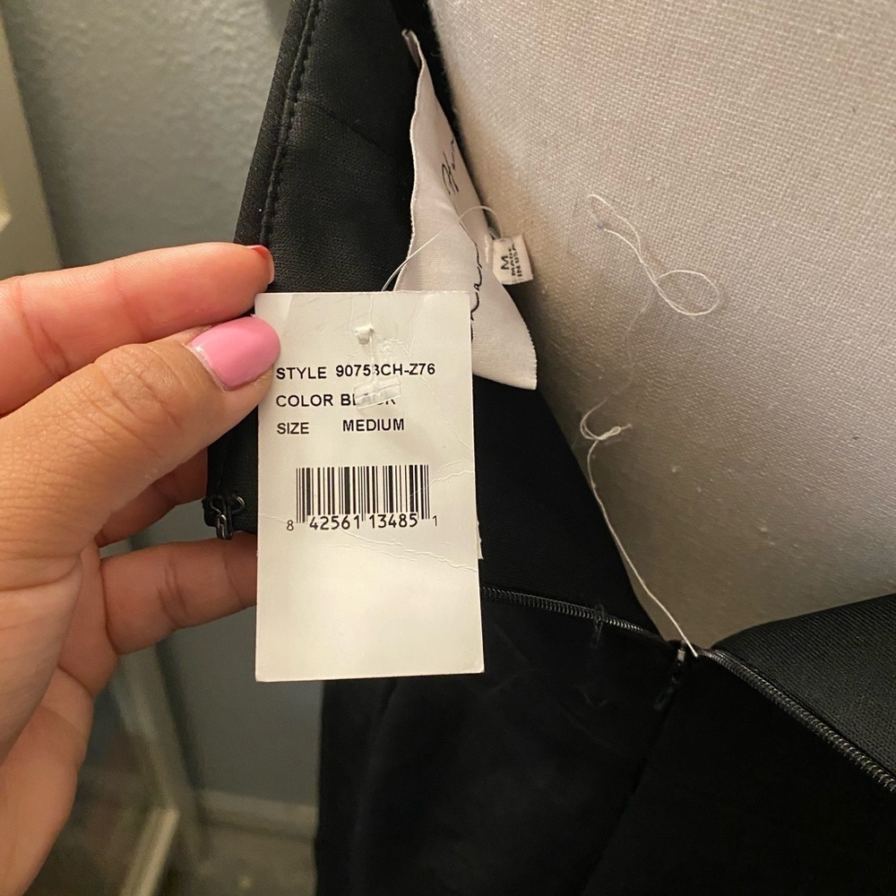 Charles Henry Black Satin Dress - Picture 8 of 9